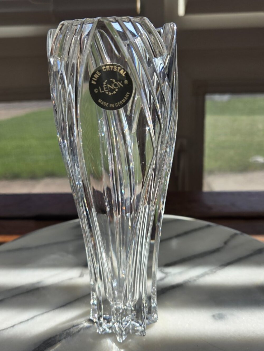 Lenox Fine Crystal Arctic Bloom Bud Vase 7" Tall Made in Germany Video NEW